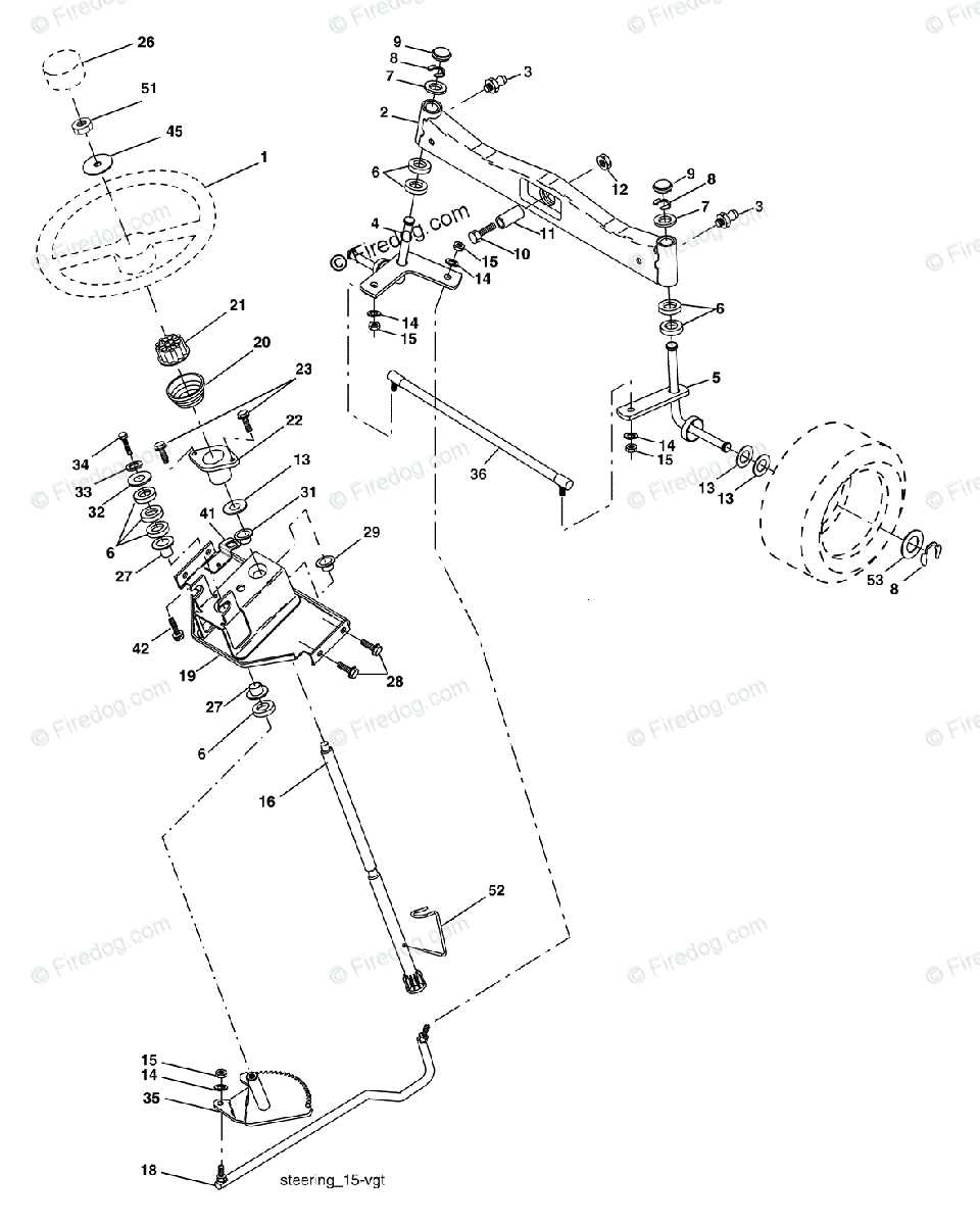 craftsman yt4000 steering parts diagram