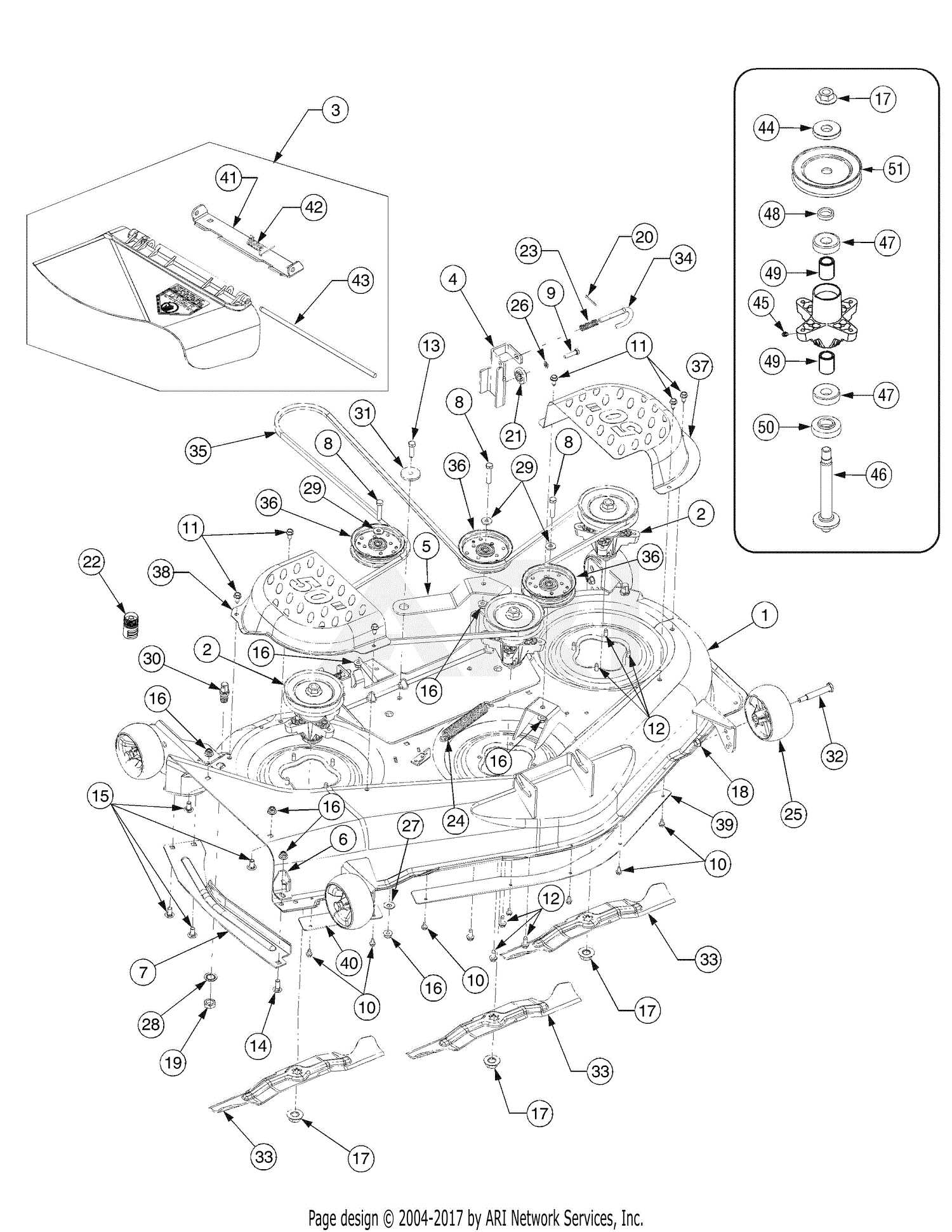 cub cadet rzt 50 parts diagram