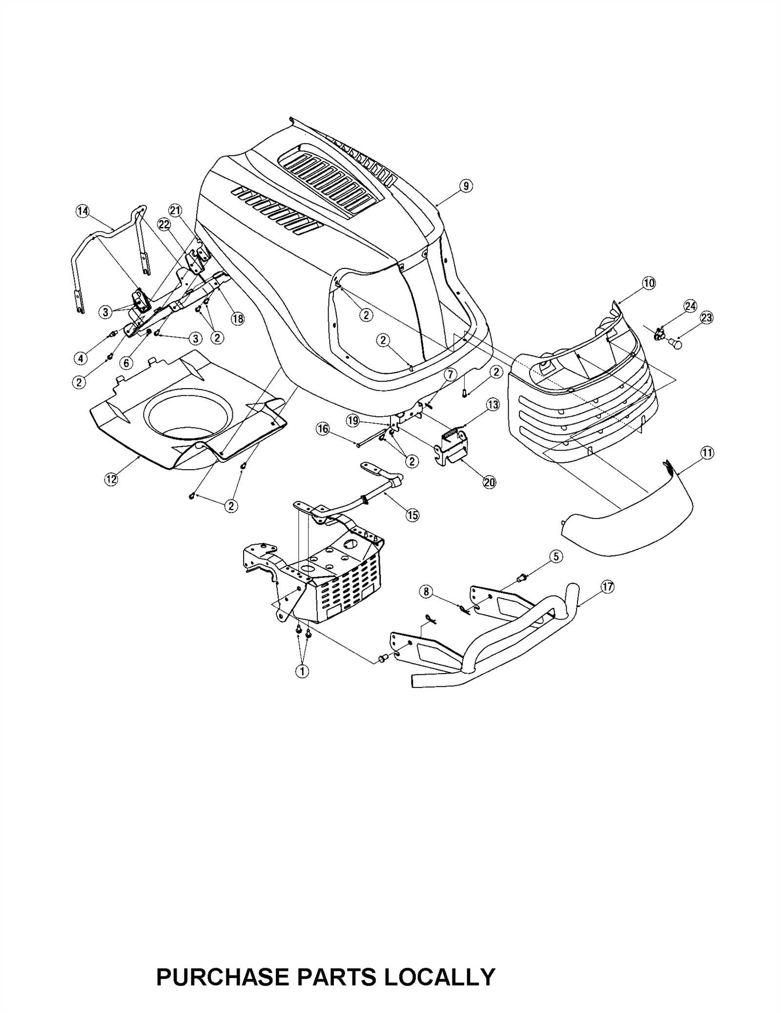 cub cadet slt1554 parts diagram