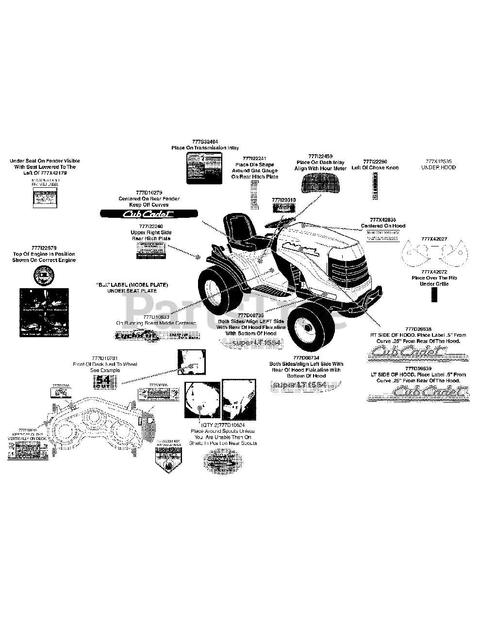 cub cadet slt1554 parts diagram