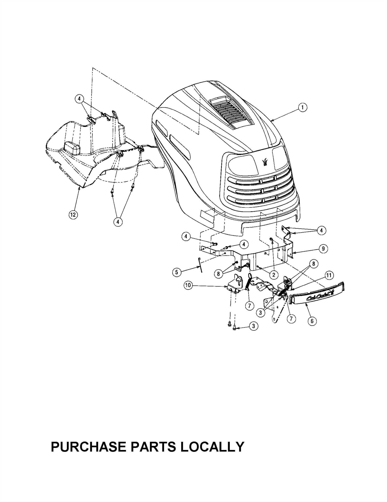 cub cadet tiller parts diagram