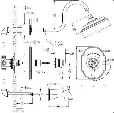 diagram of shower faucet parts