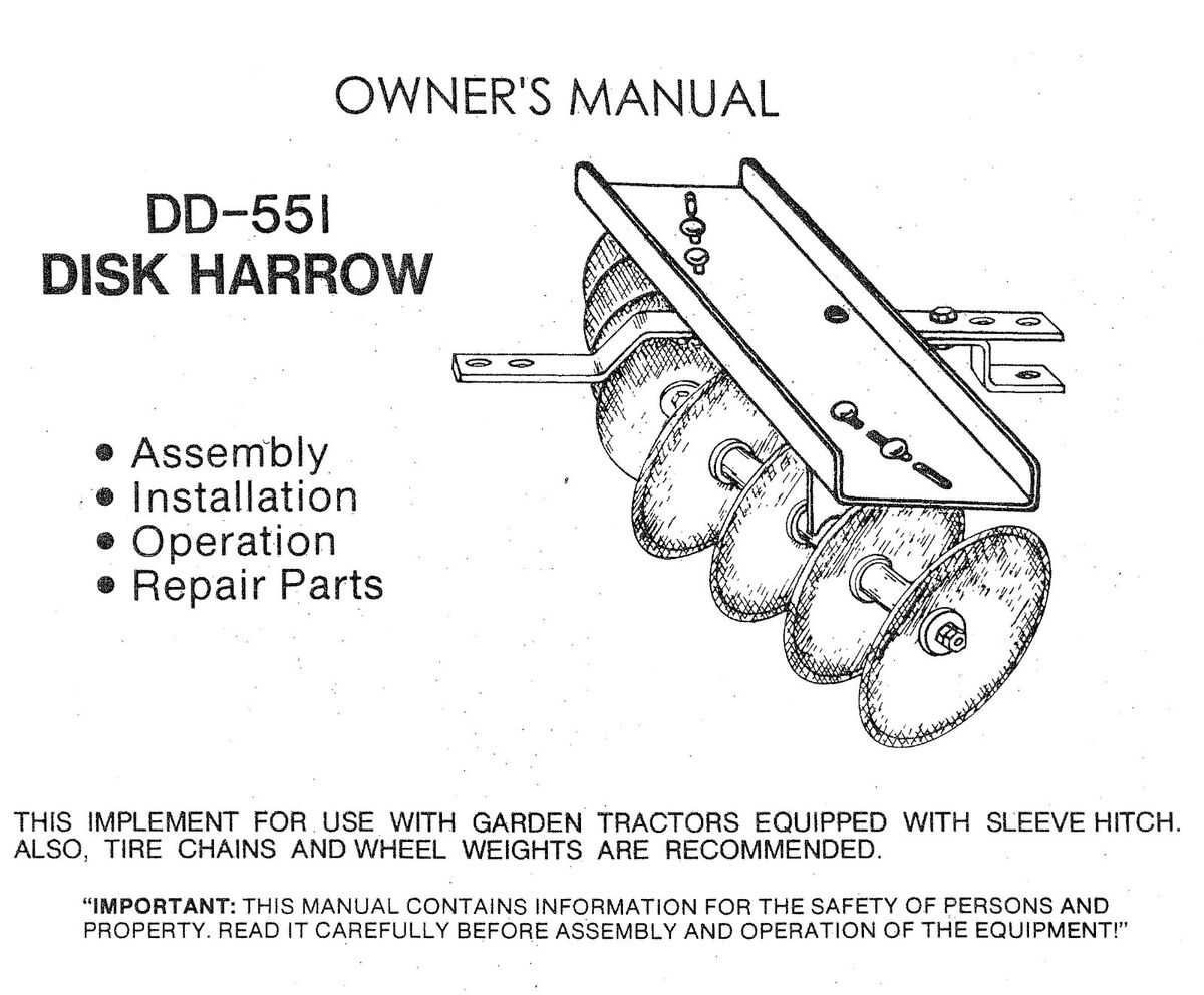 disc harrow parts diagram