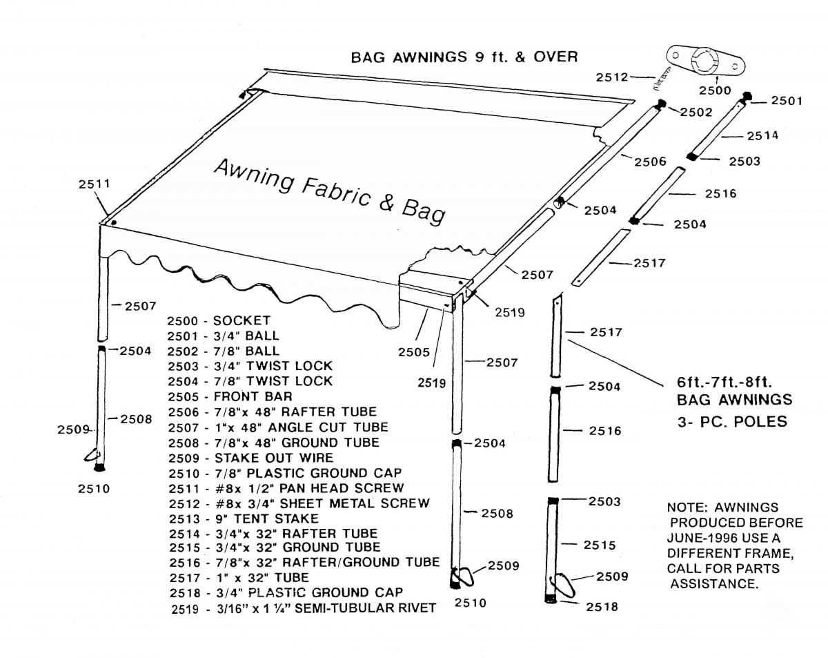 dometic awning parts diagram