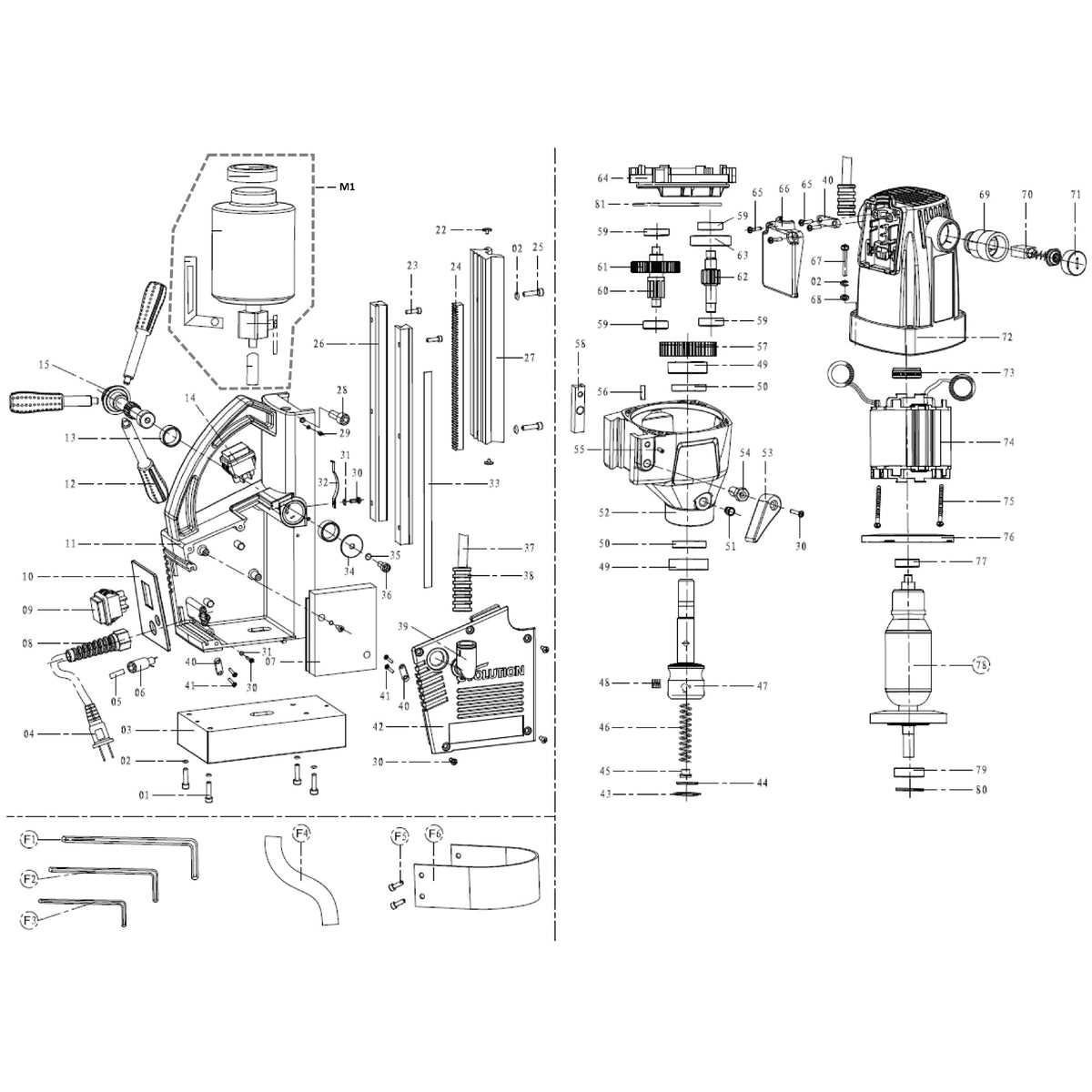 drill parts diagram