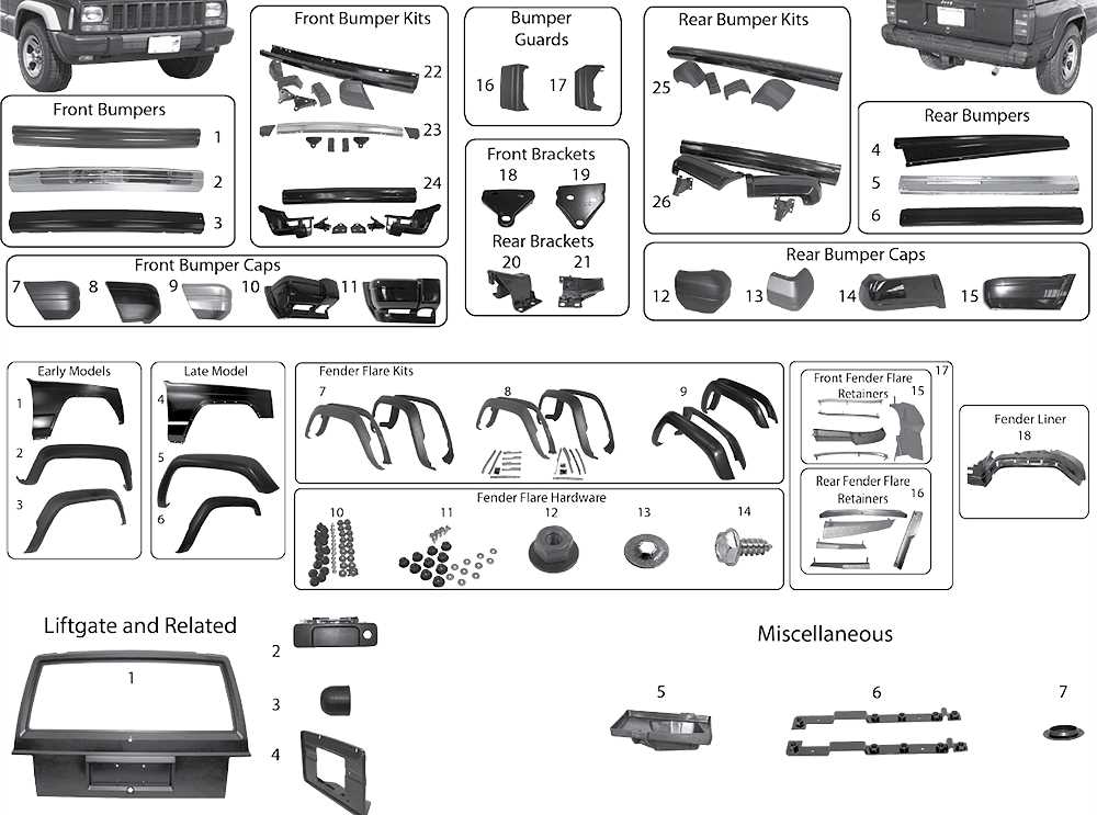 exterior jeep wrangler body parts diagram