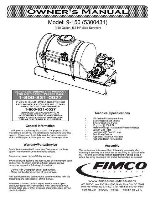 fimco 25 gallon sprayer parts diagram