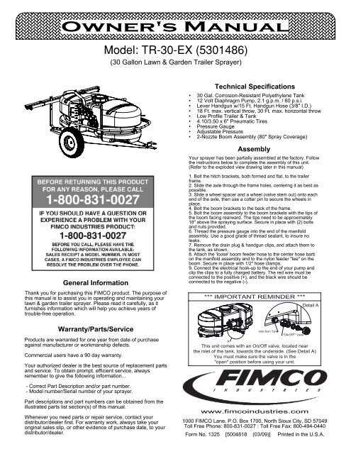 fimco 25 gallon sprayer parts diagram