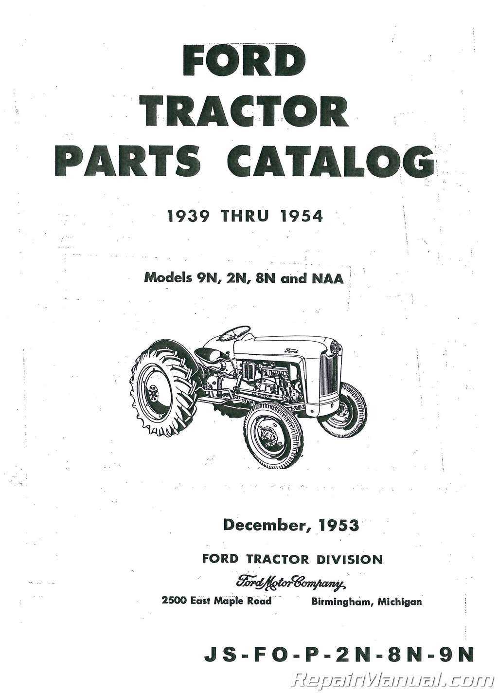 ford 8n parts diagram