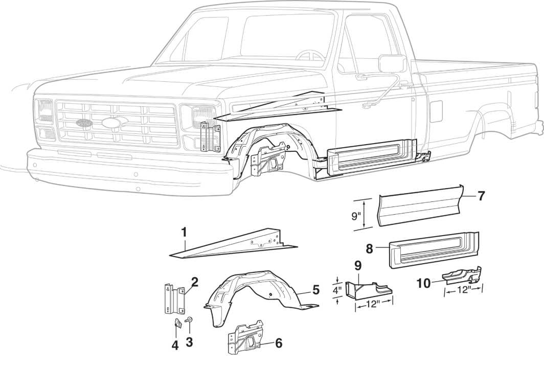 ford f 150 body parts diagram