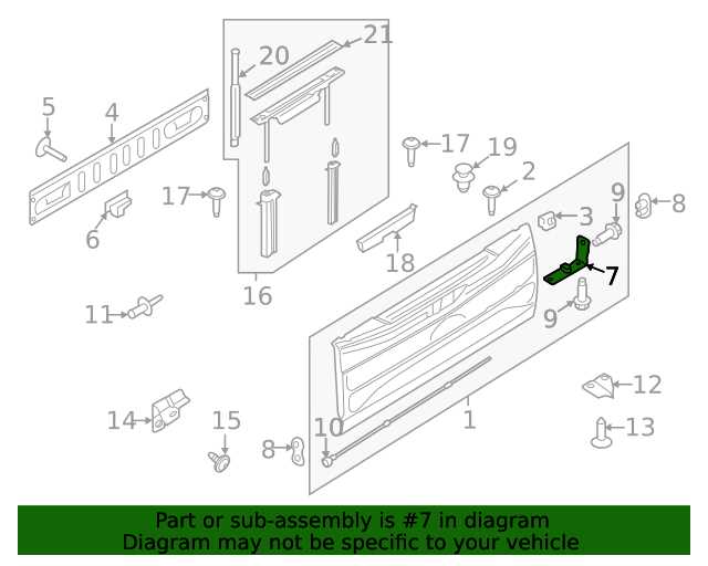 ford f250 tailgate parts diagram