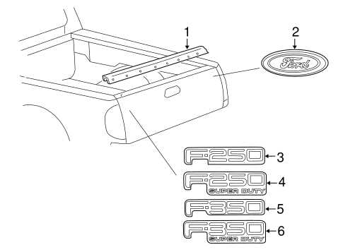 ford f350 tailgate parts diagram