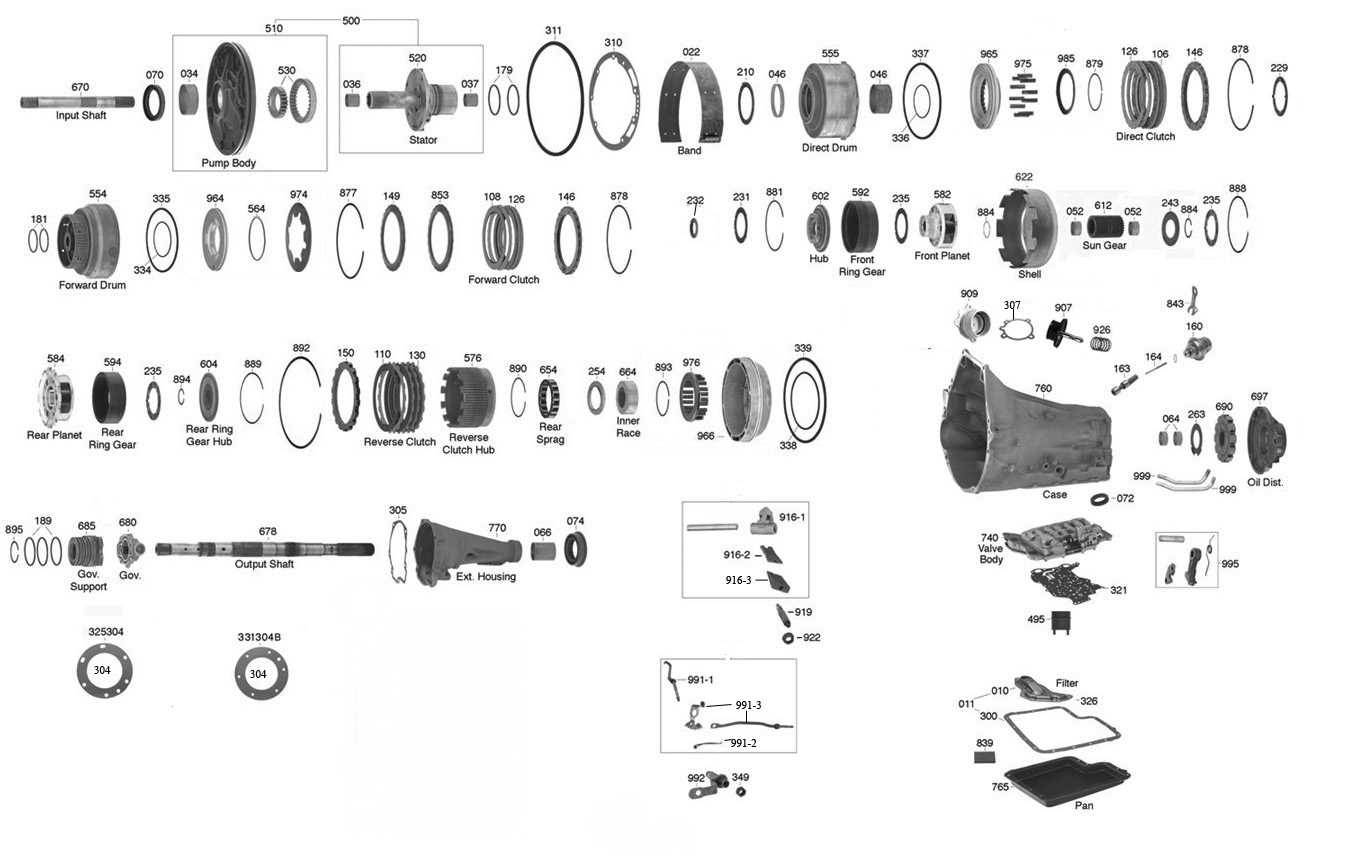 ford transmission parts diagram