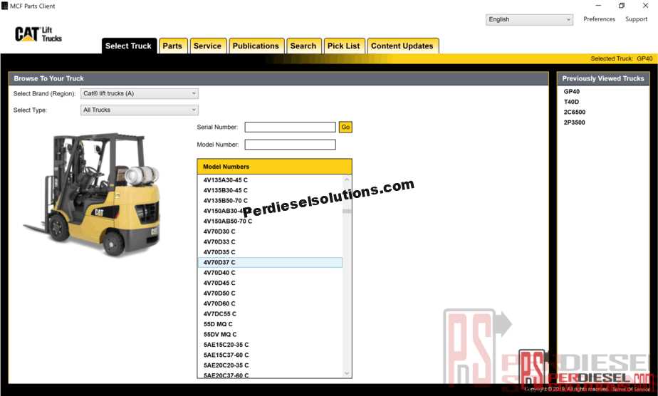 fork truck parts diagram