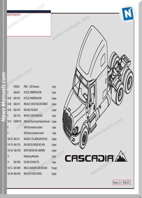 freightliner cascadia body parts diagram