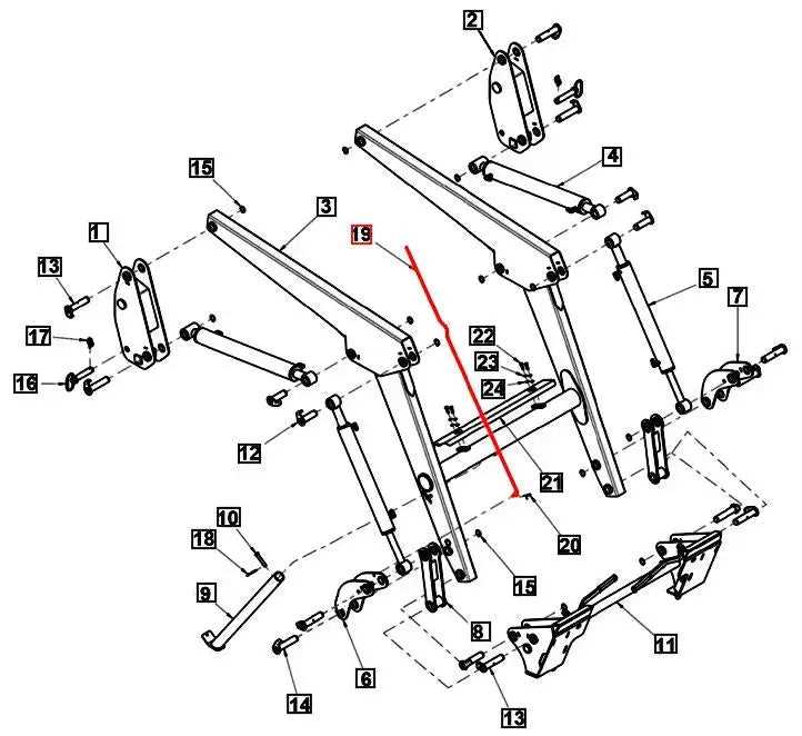 front end loader parts diagram