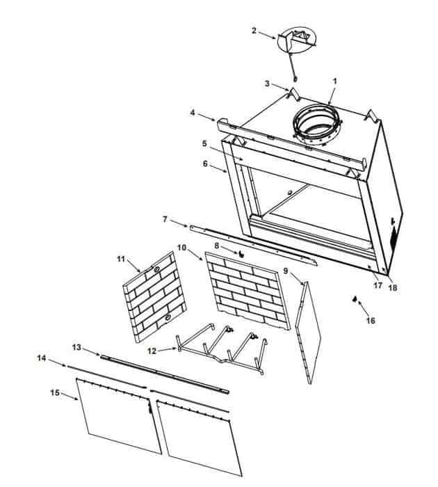 gas fireplace parts diagram