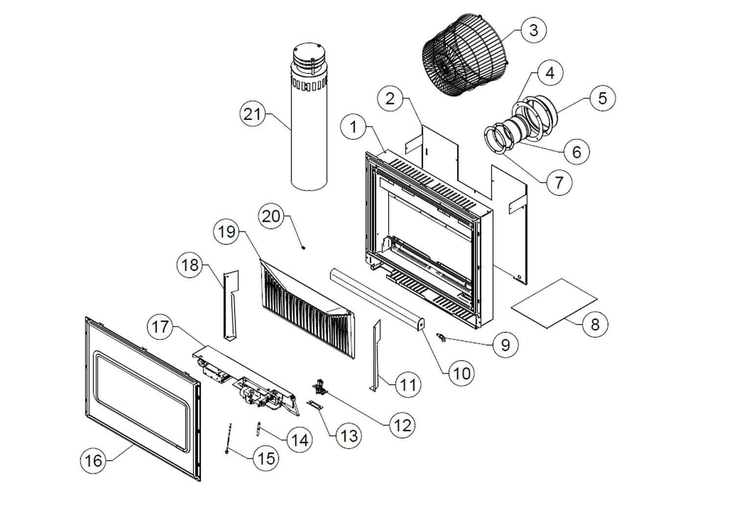 gas fireplace parts diagram