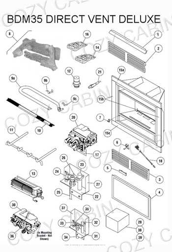 gas fireplace parts diagram