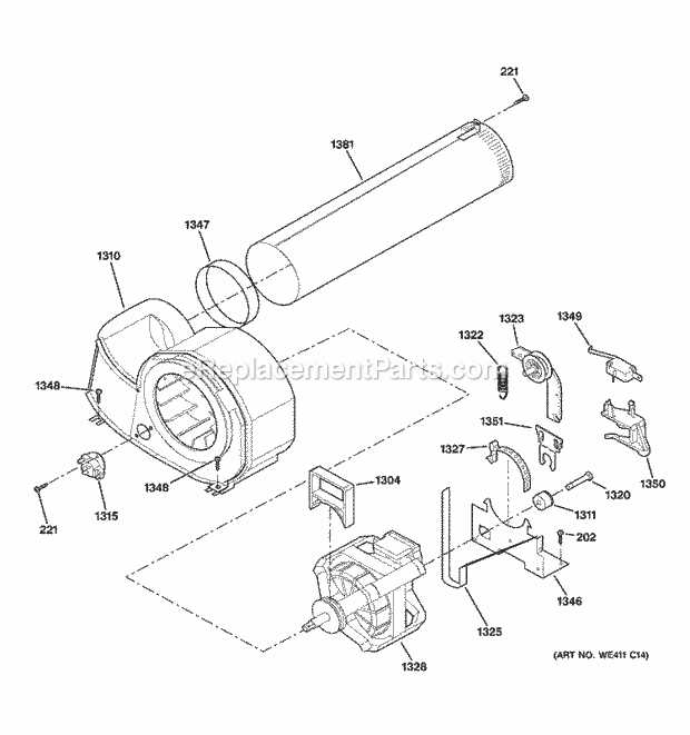 ge gas dryer parts diagram