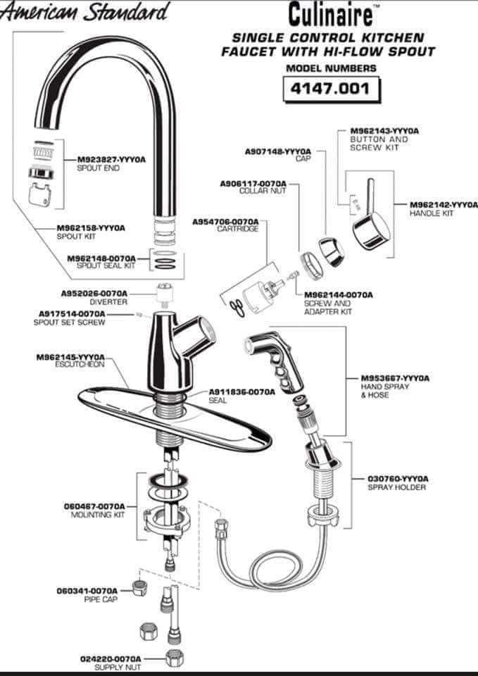 glacier bay faucet parts diagram