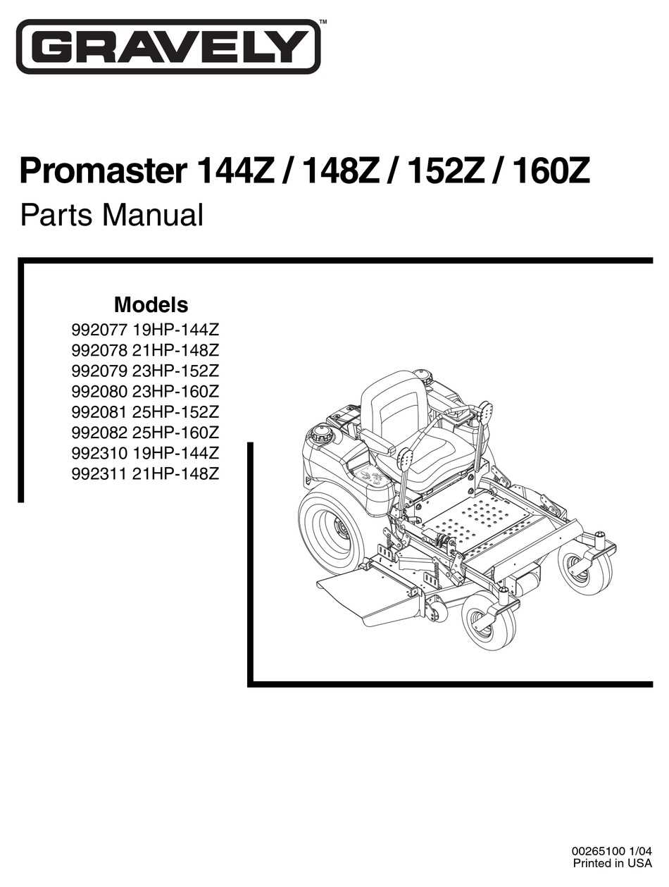 gravely zero turn parts diagram