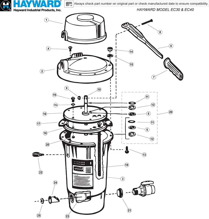 hayward de filter parts diagram