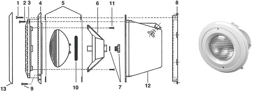 hayward pool light parts diagram