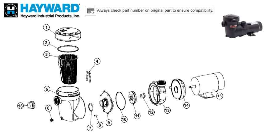 hayward pump parts diagram