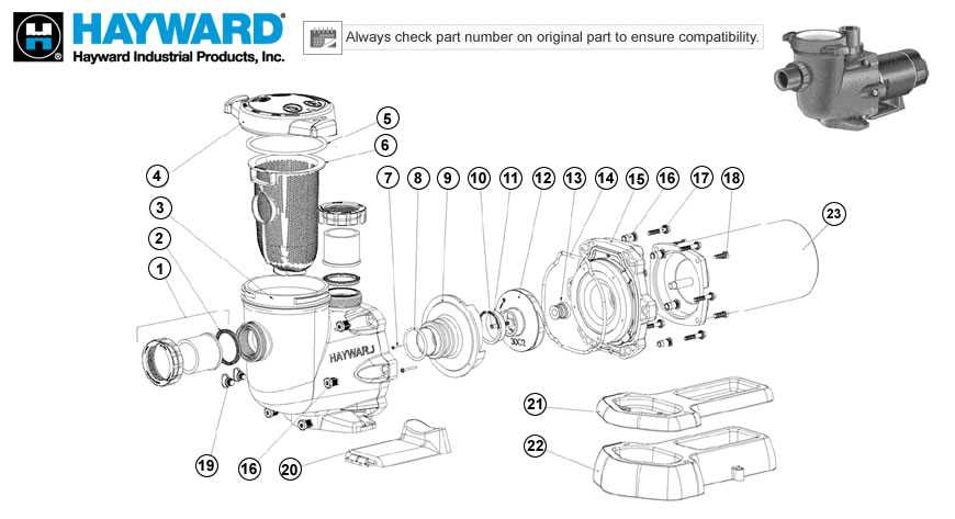 hayward pump parts diagram