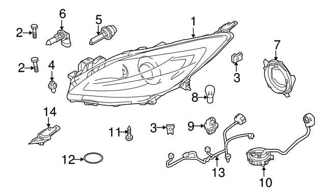 headlight parts diagram