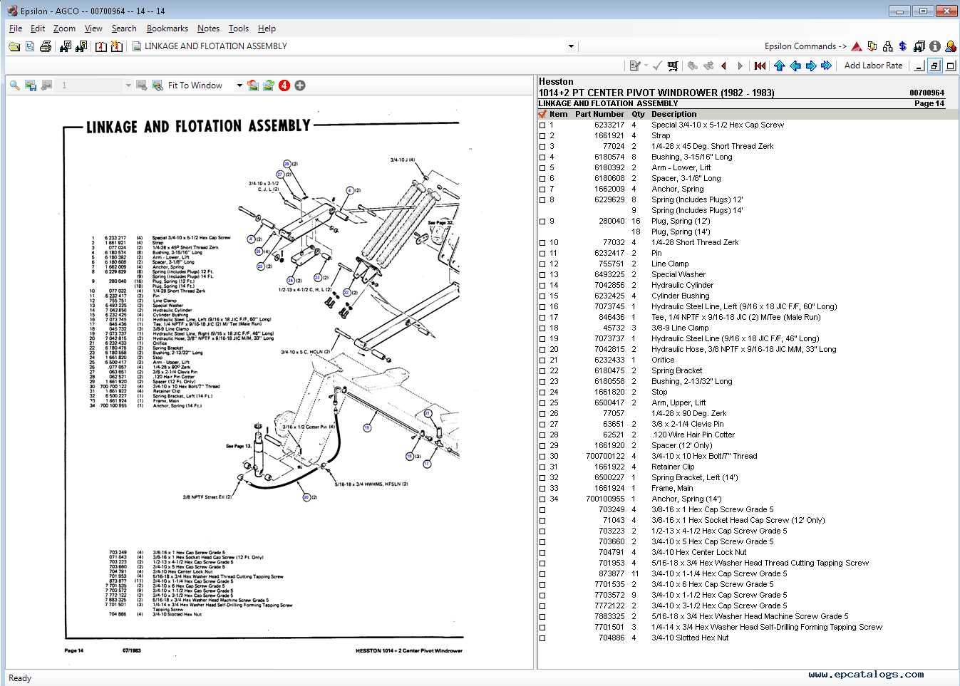 hesston 540 round baler parts diagram