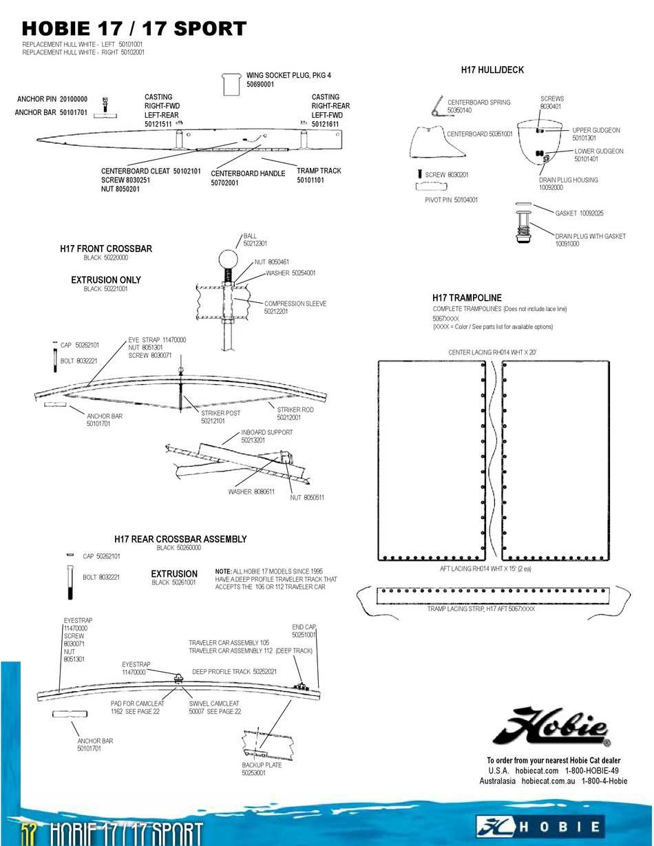 hobie 16 parts diagram