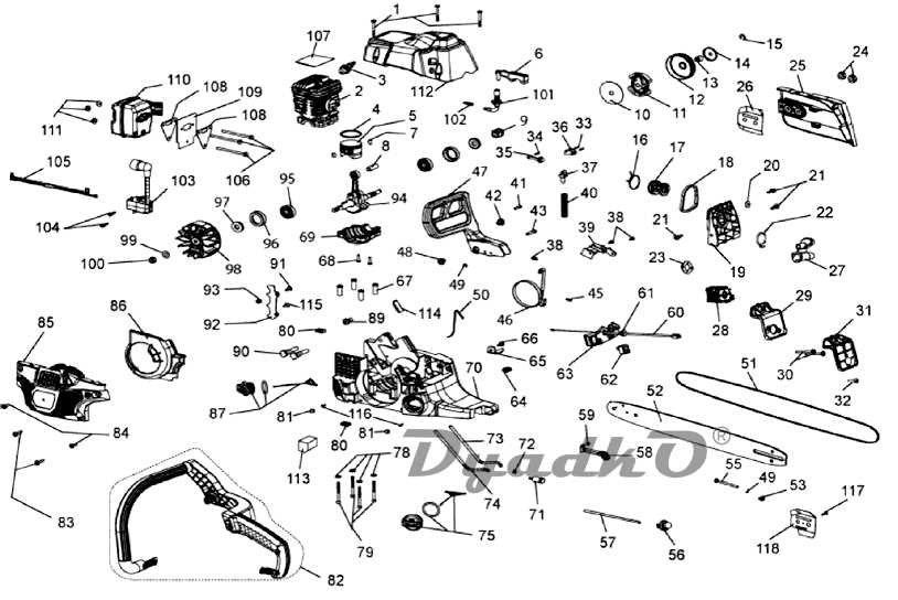 homelite chainsaw parts diagram