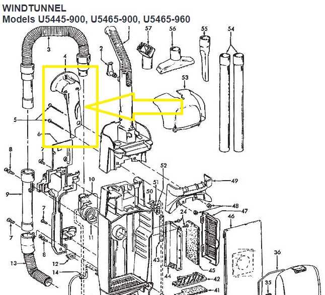 hoover windtunnel vacuum parts diagram