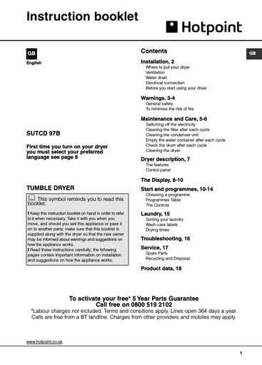 hotpoint dryer parts diagram