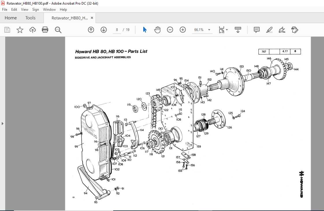 howard rototiller parts diagram