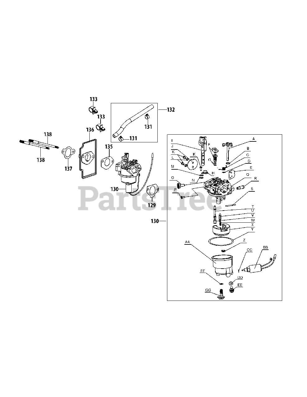 huskee lt4200 parts diagram