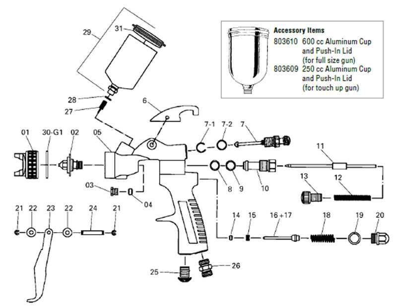 hvlp spray gun parts diagram