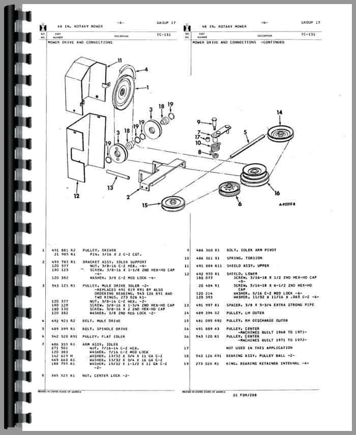 ih 100 sickle mower parts diagram