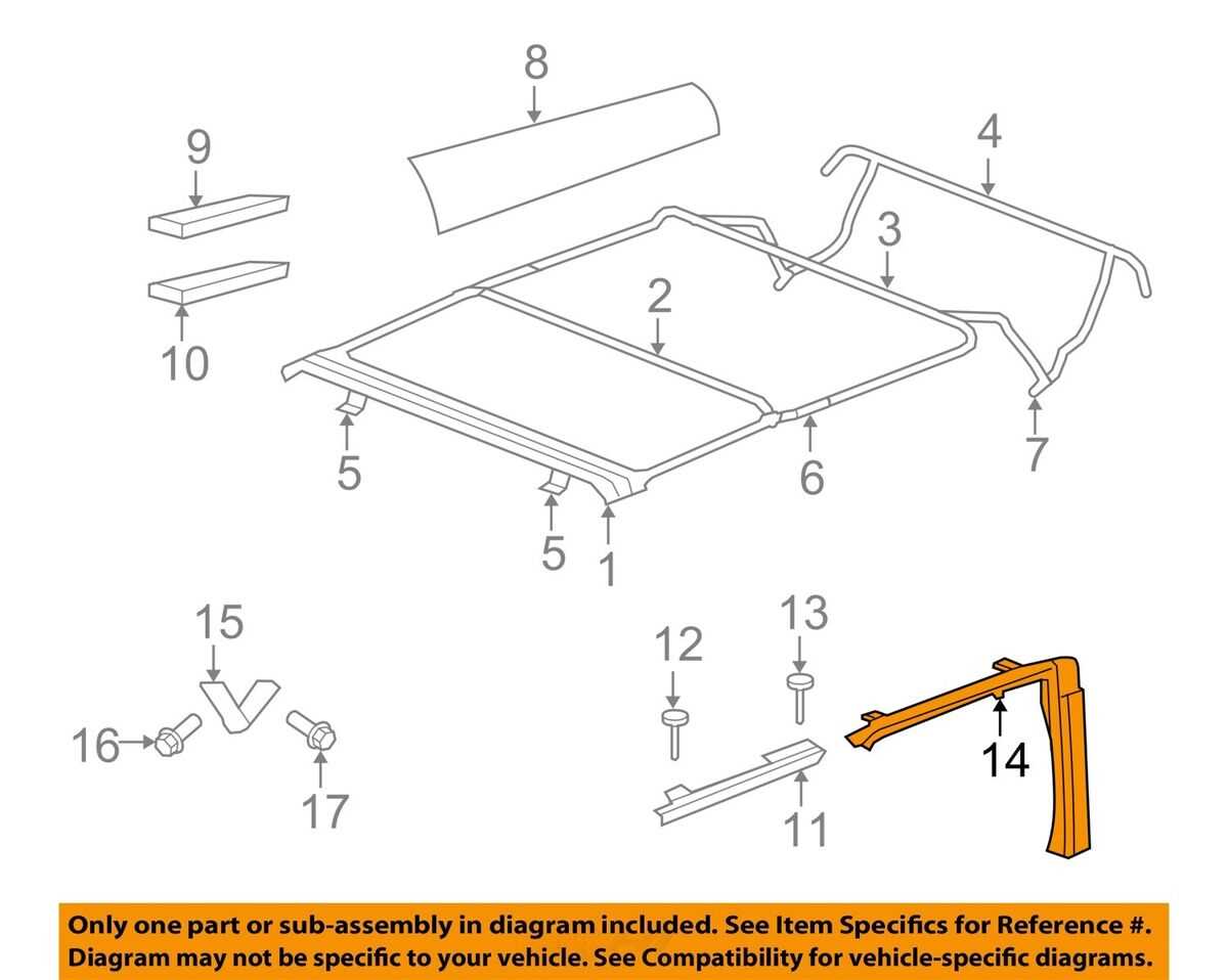 jeep wrangler soft top parts diagram