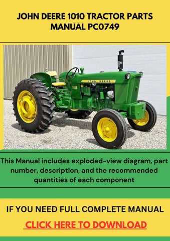 john deere 1010 parts diagram