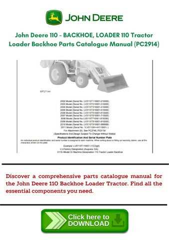 john deere 110 parts diagram