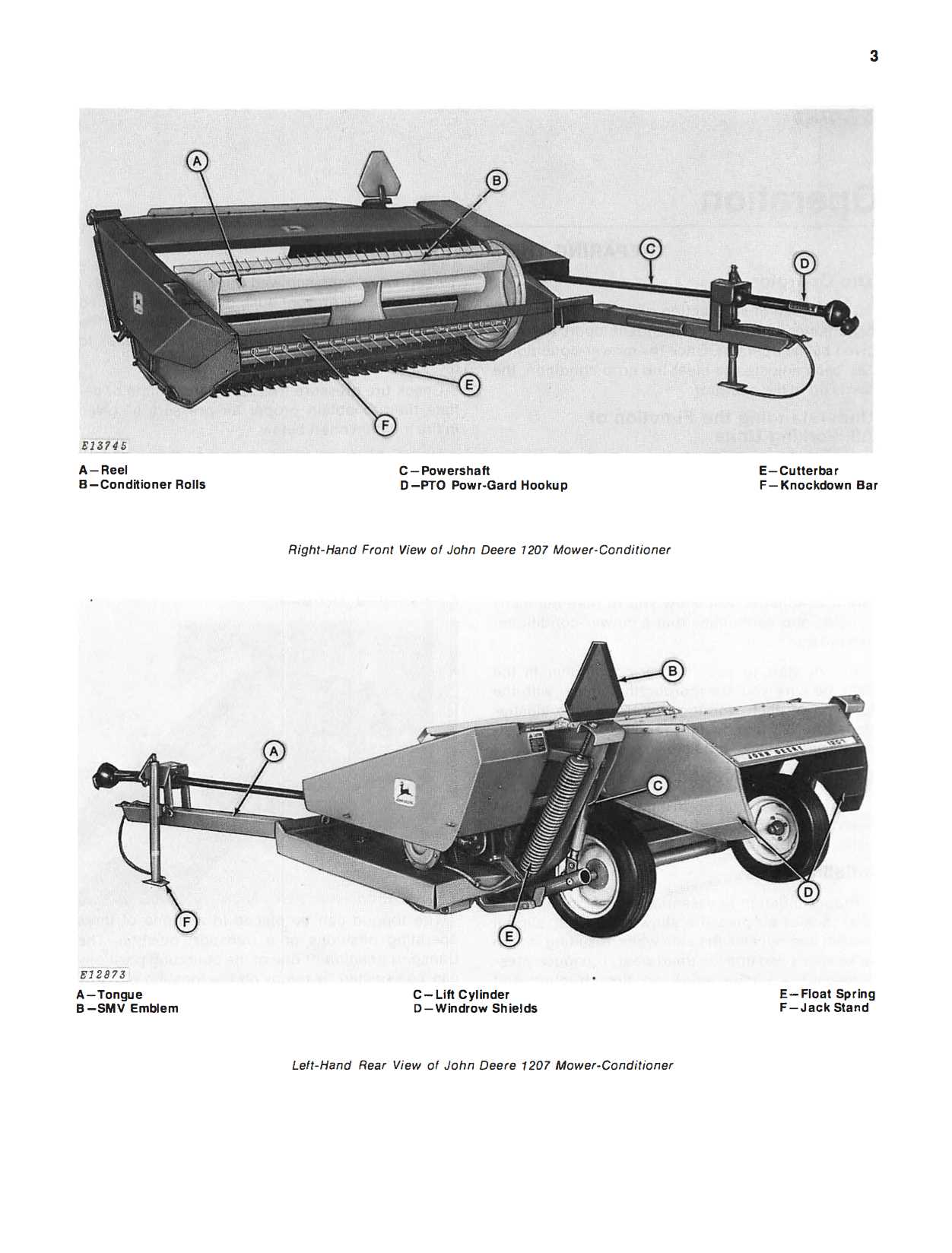 john deere 1209 haybine parts diagram