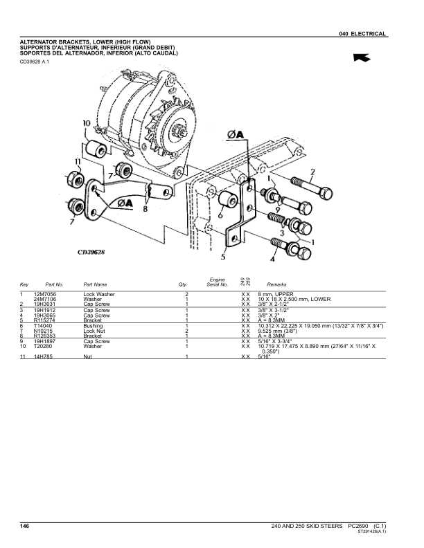 john deere 240 skid steer parts diagram