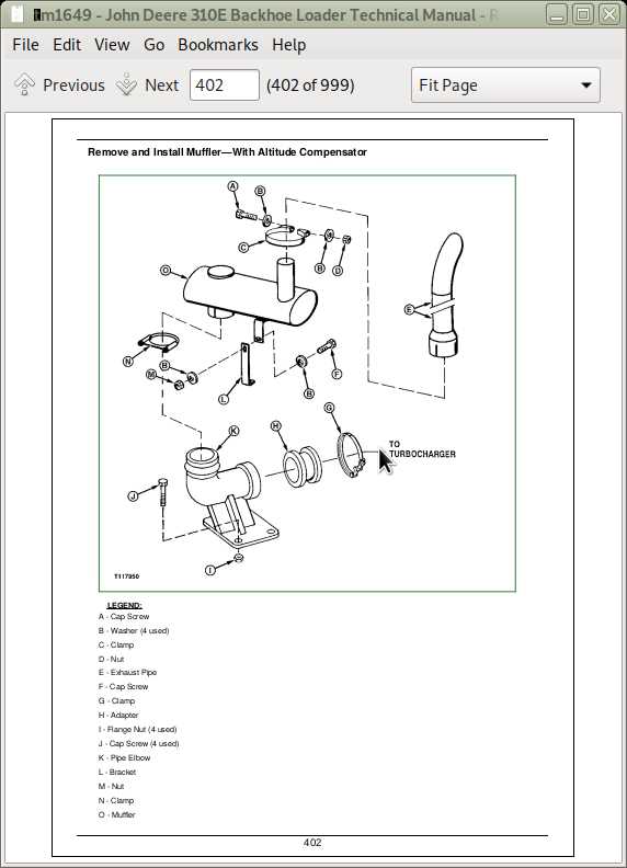 john deere 310e backhoe parts diagram