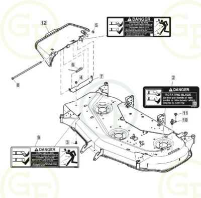 john deere 345 48 mower deck parts diagram