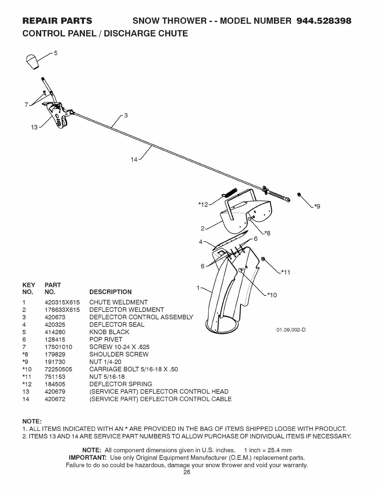 john deere 44 inch snowblower parts diagram