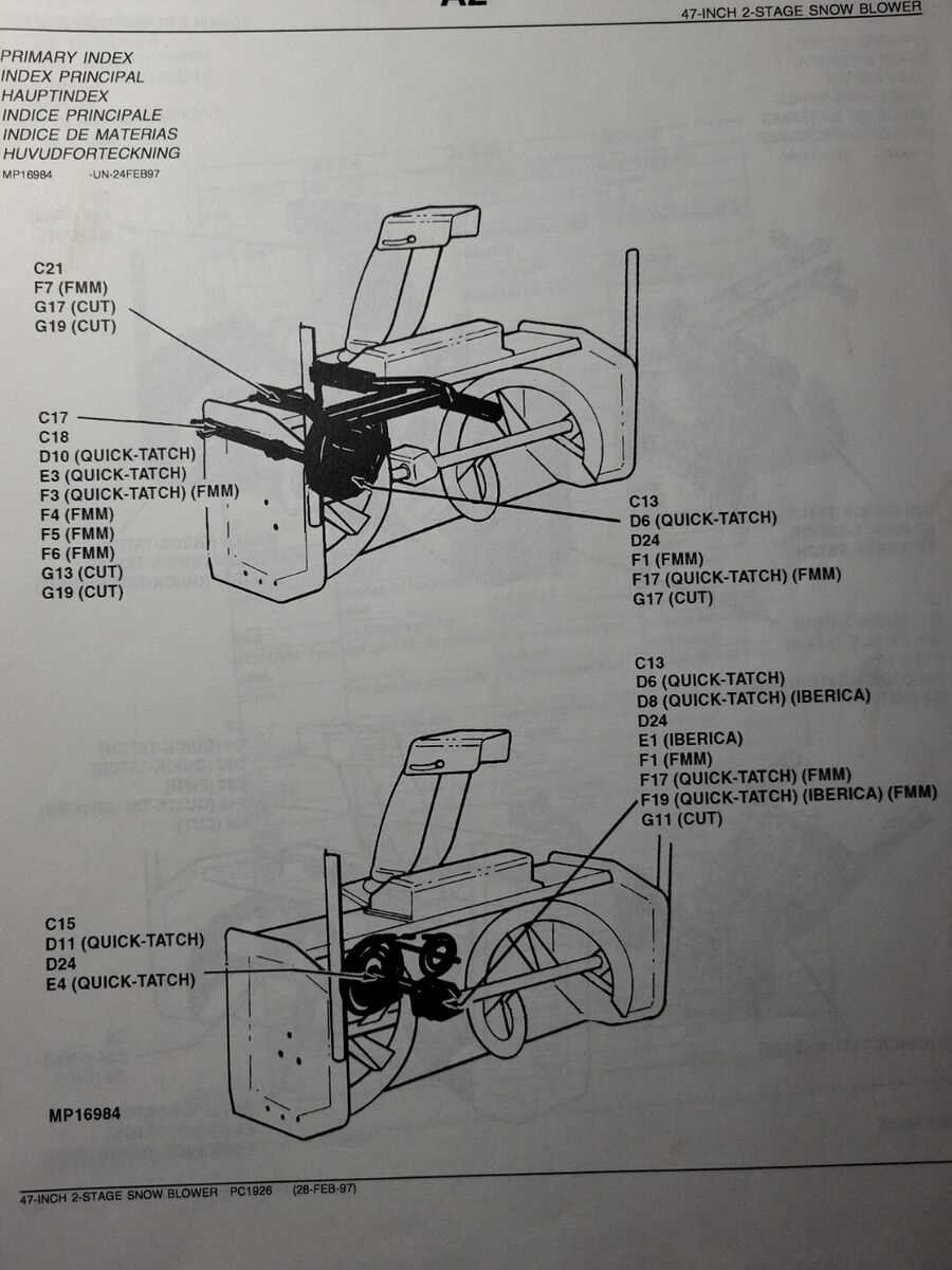 john deere 44 inch snowblower parts diagram