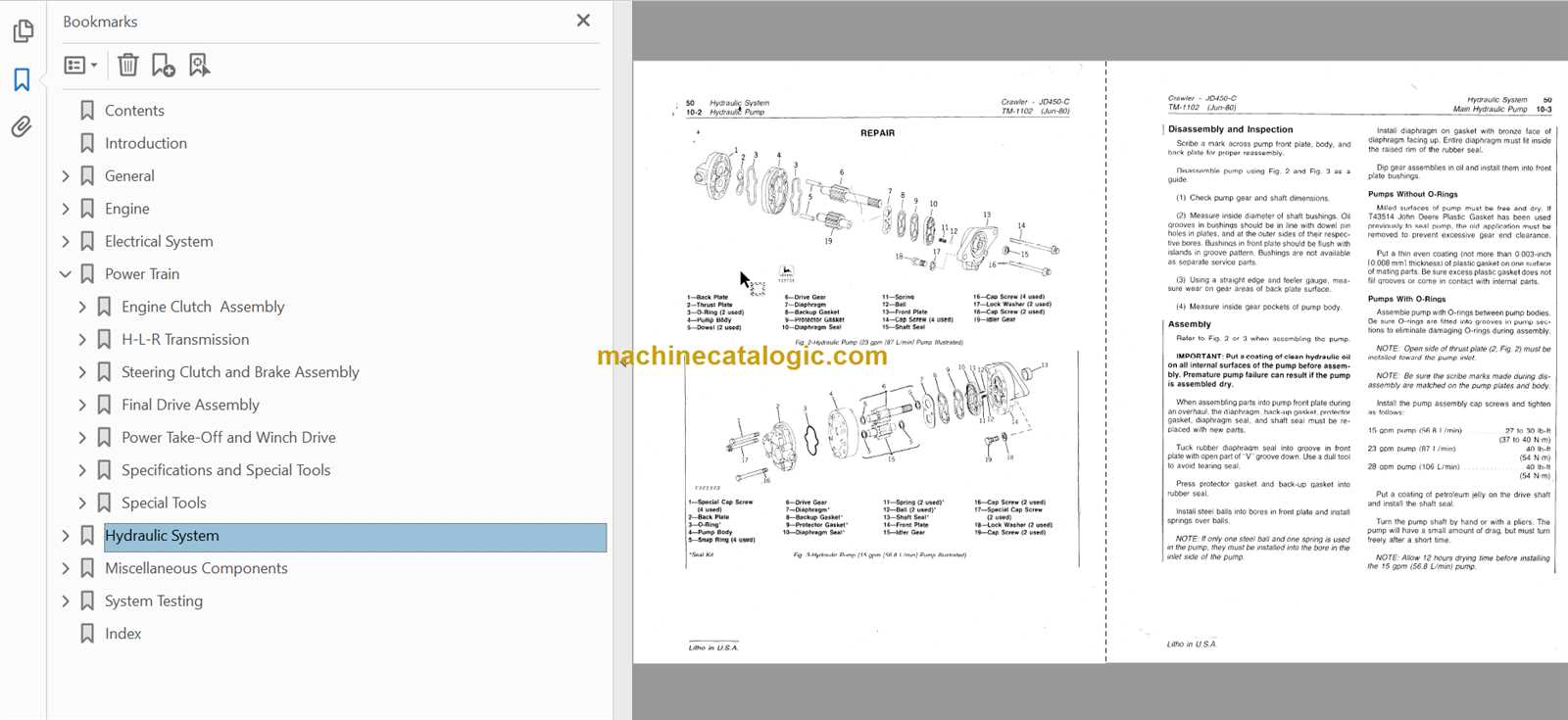 john deere 450c parts diagram